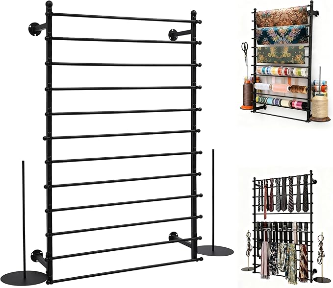 12 Layers 80cm Black Wall Display Stand Wrapping Paper Ribbon Organizer Tie by kunghei