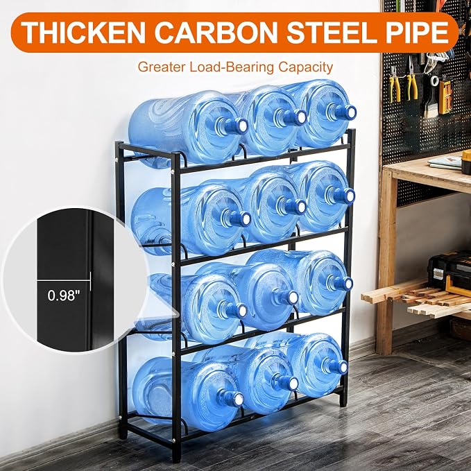 5 Gallon Water Dispenser Jug Holder Heavy Duty Water Cooler Jug Rack and 4 Tier - Image 3