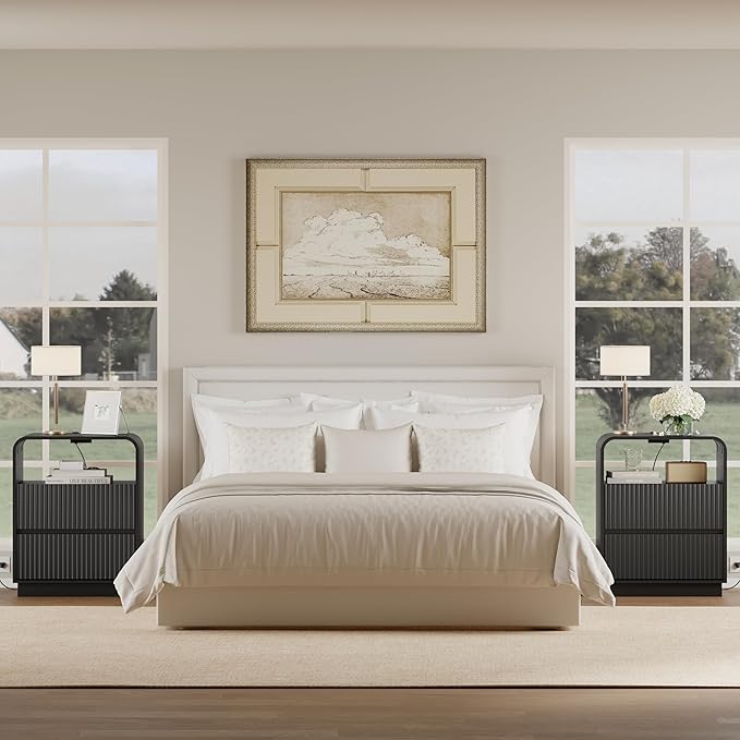 Black Nightstands Set of 2 - Image 4