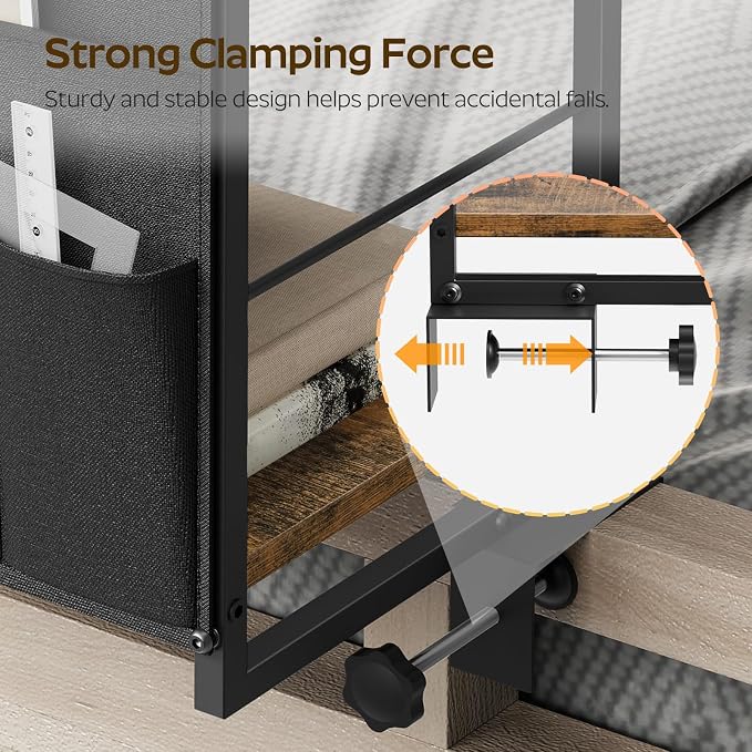 2-Tier Bedside Shelf, Bed Tray Shelf - Image 5