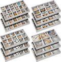 Junkin 12 Pcs Jewelry Tray Velvet Stackable Jewelry Organizer Trays Divided by Junkin