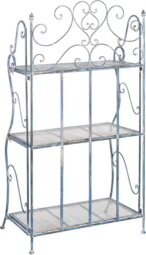 Safavieh Outdoor Collection Torus Antique Blue 3-Tier Shelf - Image 9
