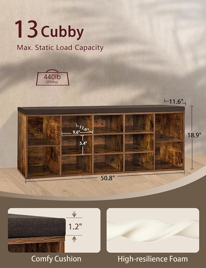 DINZI LVJ Shoe Storage Bench - Image 3