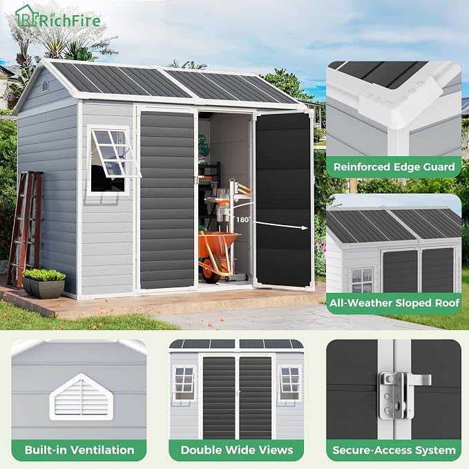 6x8 FT Plastic Storage Sheds Outdoor - Image 6