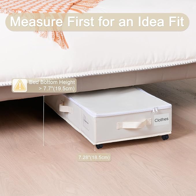Under Bed Storage with Wheels, 2 Pack Under Bed Storage Containers with Label - Image 6