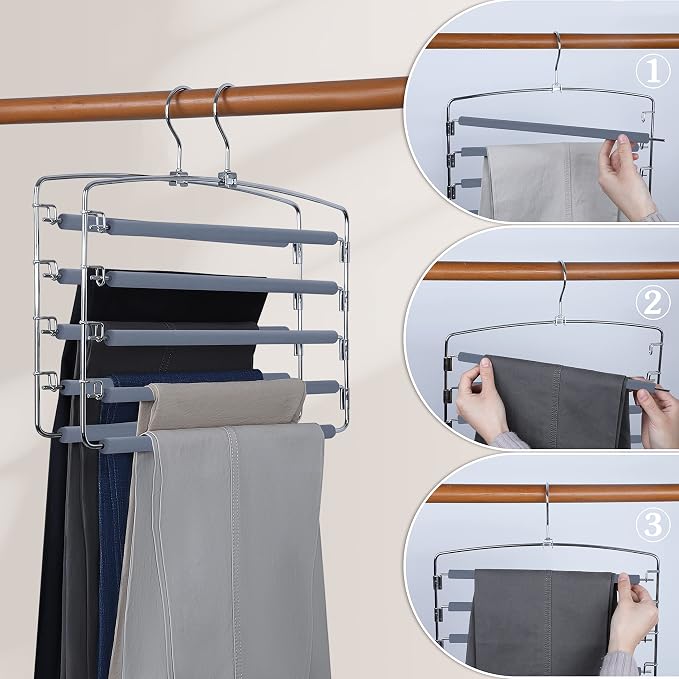 TOPIA HANGER Pants Hangers Space Saving, Swing Arm Pants Organizer - Image 2