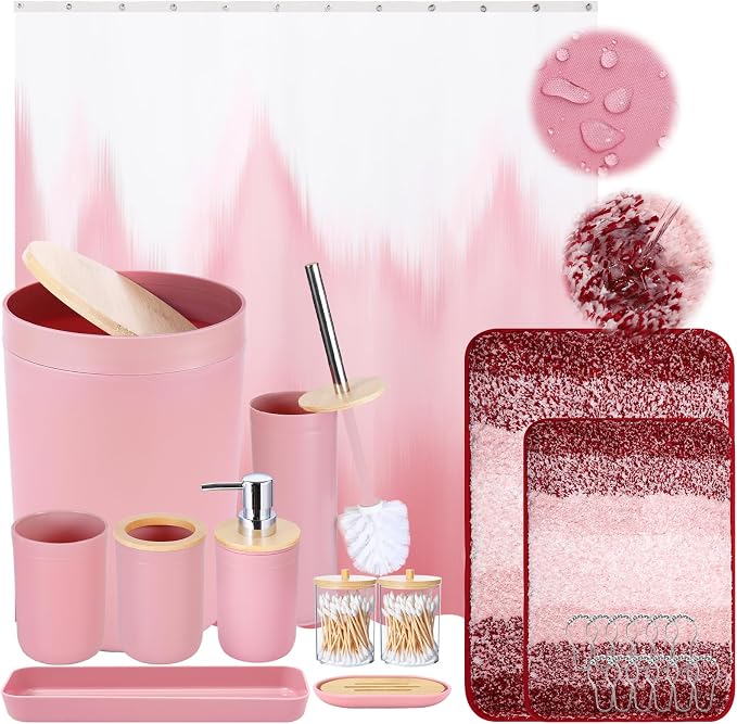 iMucci Bathroom Accessories Pink Bathroom Sets by DancingaColorfulLifeinSpiritualWorld