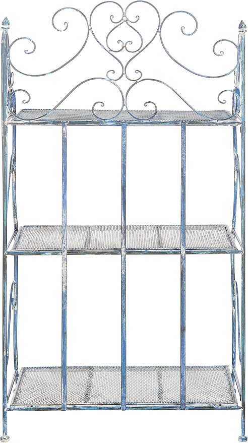 Safavieh Outdoor Collection Torus Antique Blue 3-Tier Shelf - Image 8