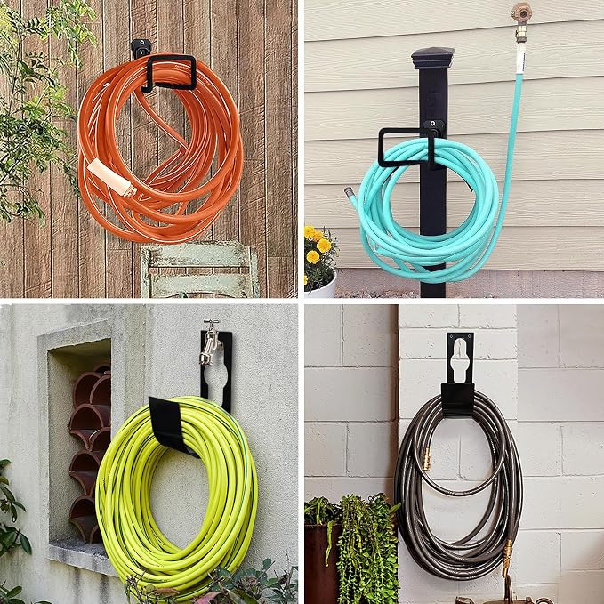 WaterHose Holder, 2 Pack Heavy Duty Wall Mount, Metal Hose Reel, Sturdy Hose - Image 7