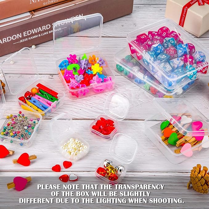 24 Packs Small Clear Plastic Beads Storage Containers Box - Image 4