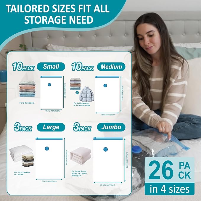 26 Pack Vacuum Storage Bags - Image 4