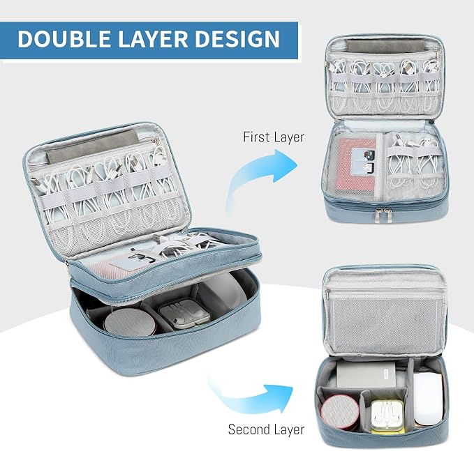 Lanola Electronic Accessories Case, Electronics Travel Organizer, Portable - Image 3