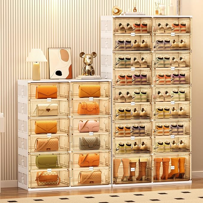 JEKO&JEKO 7 Tiers Foldable Boot and Shoe Storage Rack Cabinet - Image 4