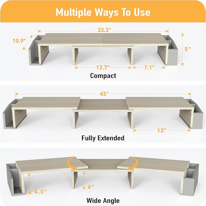 Simple Houseware Desk Dual Monitor Stand Riser - Image 3