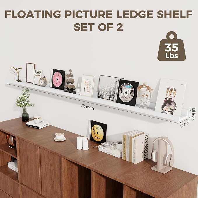 Axeman 72 Inch White Floating Shelves - Image 4