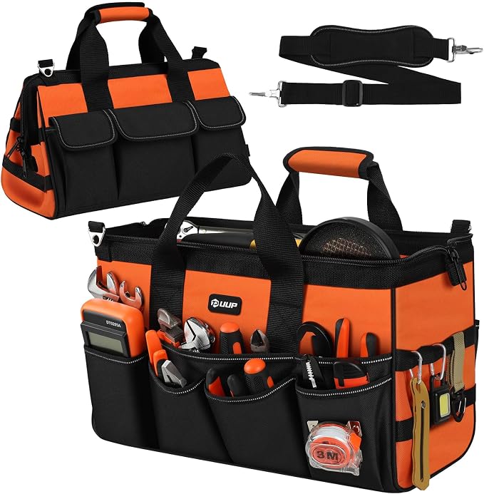 Heavy Duty Tool Bag 18-Inch, 16-Pocket Portable Soft Tool Box Organizer Storage by UUP
