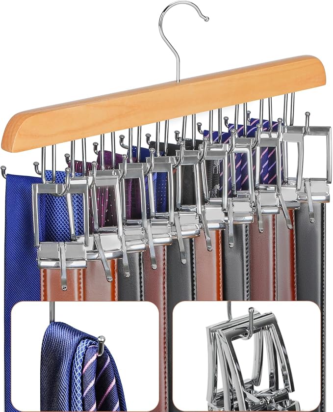 TOPIA HANGER 20 Hooks Belt Tie Hanger Space Saving by TOPIAHANGER