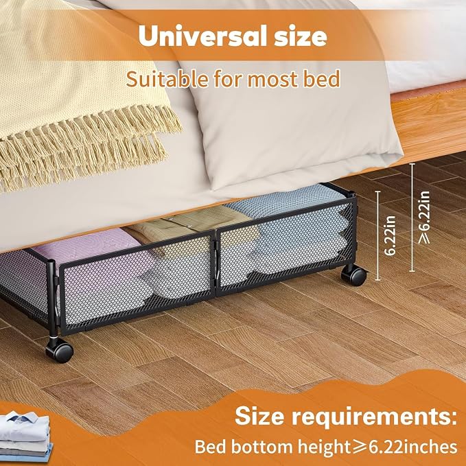 Under Bed Storage with Wheels, Rolling Under Bed Storage Storage Bins - Image 5
