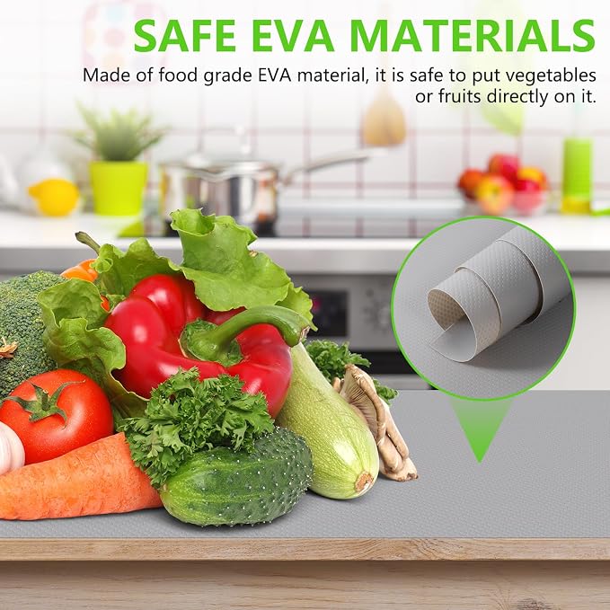 Light Gray Shelf Liners for Kitchen Cabinets Non Adhesive Drawer Liner for - Image 6