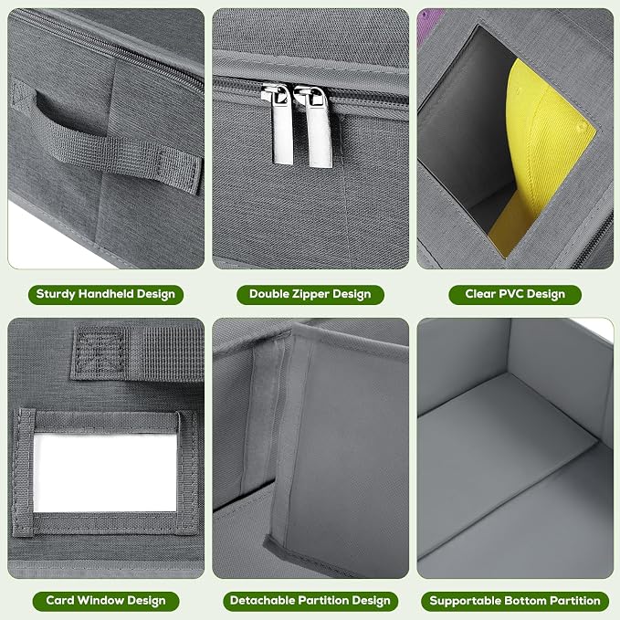 Hat Storage for Baseball Caps-Holds Up to 24 Caps, Hat Organizer for Closet - Image 6