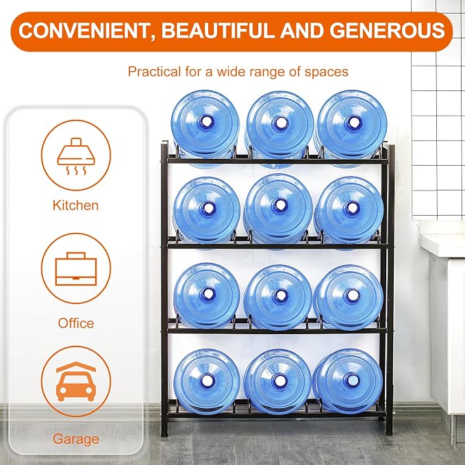 5 Gallon Water Dispenser Jug Holder Heavy Duty Water Cooler Jug Rack and 4 Tier - Image 5