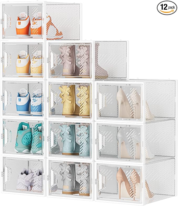 Shoe Storage, 12 Pack X-Large Shoe Organizer by DecorateYourHome