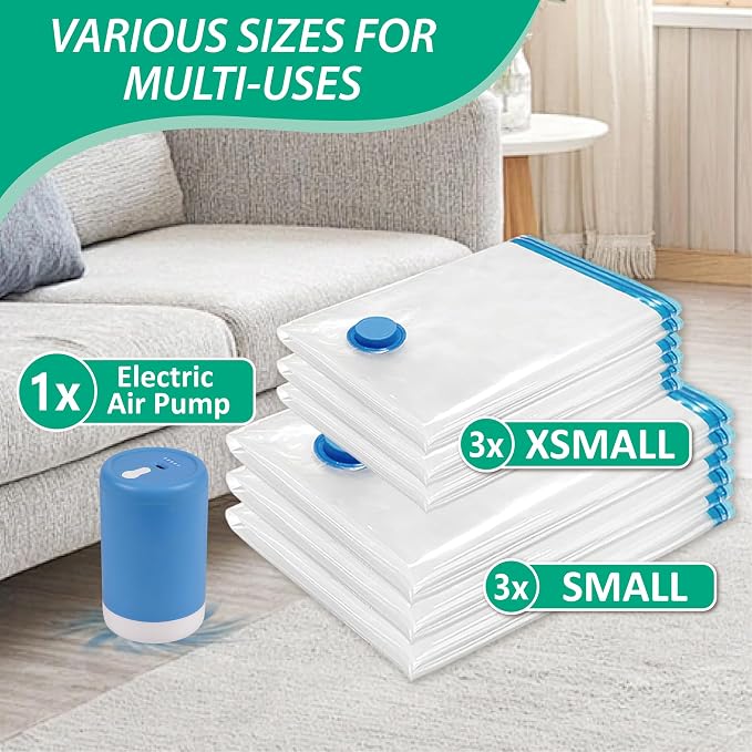 6 Pack Travel Vacuum Storage Bags - Image 4