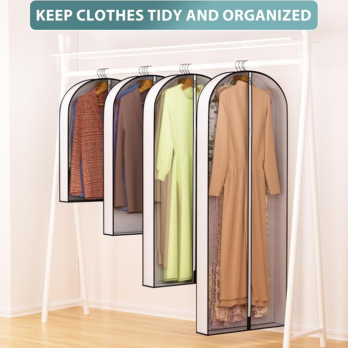32” Garment Bags for Hanging Clothes 4” Gusseted - - Image 6