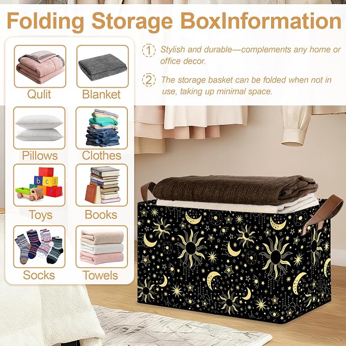 Decorative 32L Starry Night Sky Storage Bins - Image 5