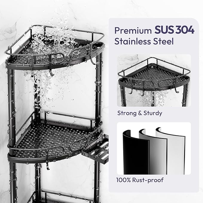 SWTYMIKI Corner Shower Caddy Standing - Image 6