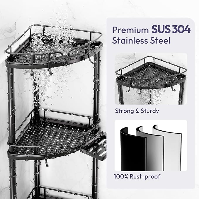 SWTYMIKI Corner Shower Caddy Standing - Image 5