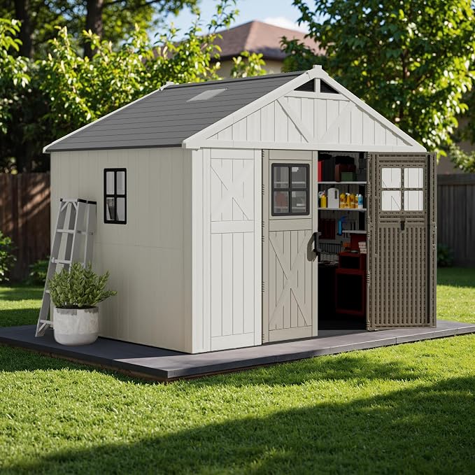 Devoko 10x8 FT Resin Outdoor Storage Shed by DEVOKO