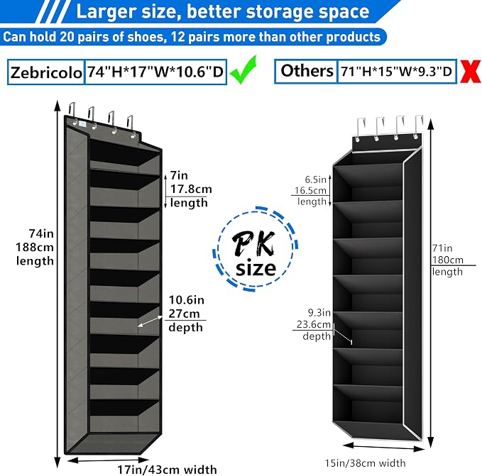 [Improve Over The Door Shoe Organizer, Extra Large 10 Tiers, Over Door Shoe - Image 2