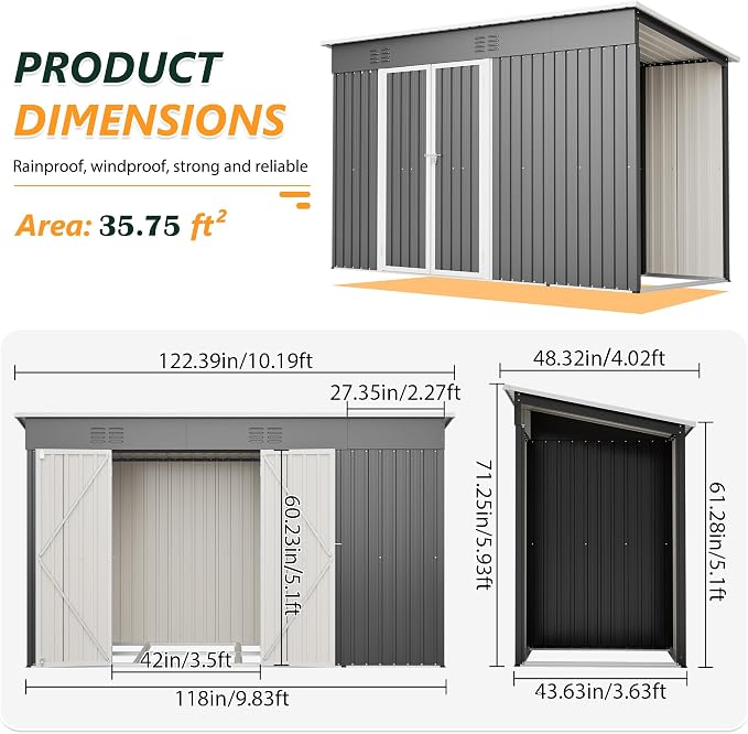 Large Outdoor Storage Shed, Utility Tool Shed - Image 2