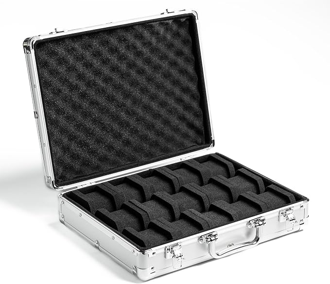 15 slots Watch organizer Case, hard watch travel box, padded case - Image 6