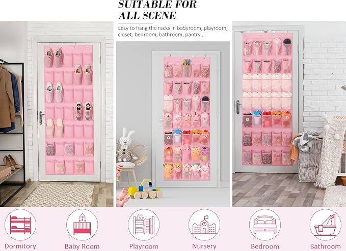 Tiblue Over The Door Shoe Organizers Pink - Image 5