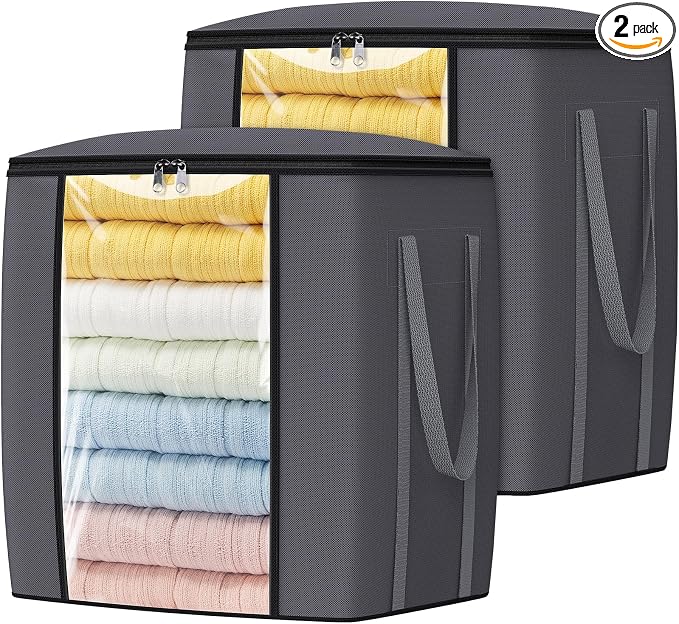 120L Extra Large Clothes Storage Bags, Foldable Blanket Storage and Organization by Unknown