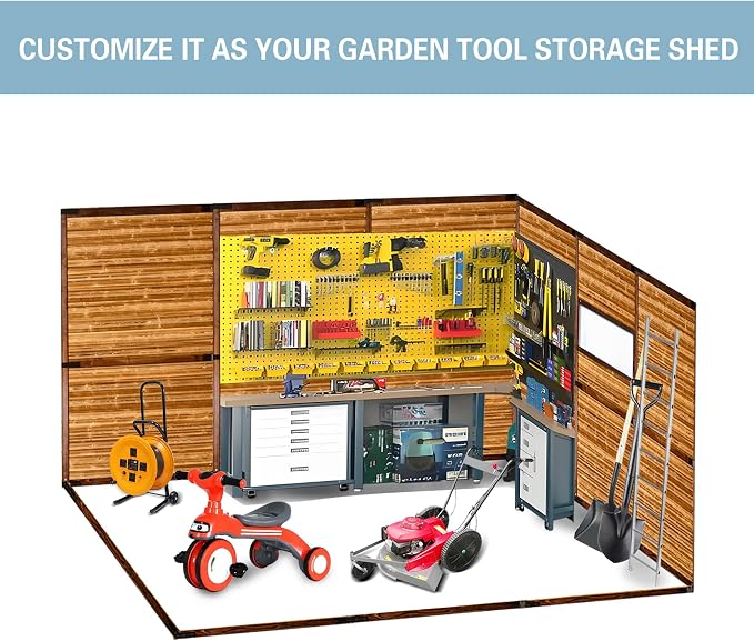 10x8 FT Wood Storage Shed, Outdoor Storage Shed - Image 5