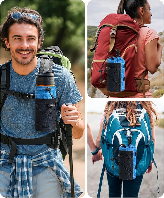 Large Water Bottle Holder Pouch Bag, Backpack Water Bottle Holder Mesh Bag - Image 7