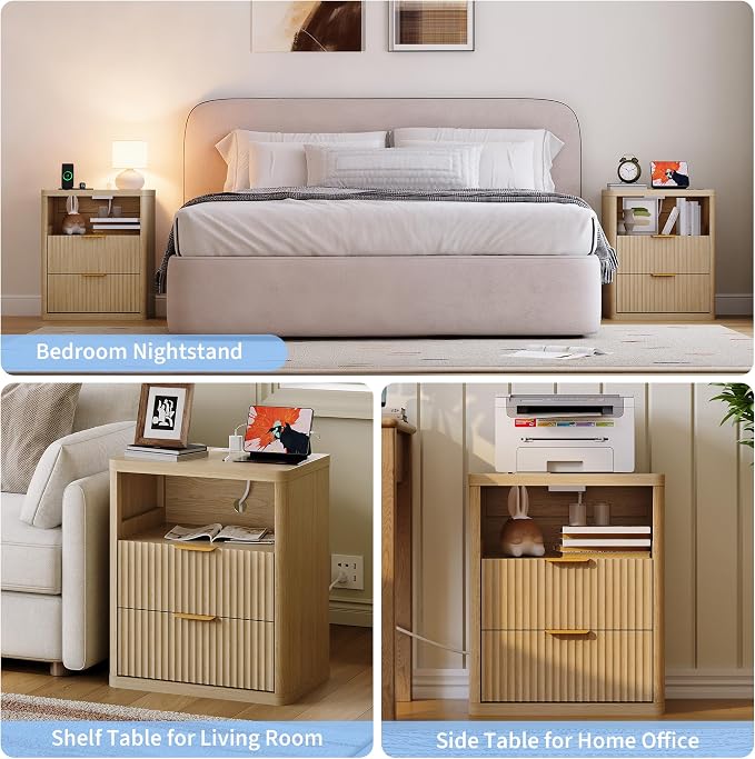 Fluted Nightstand Set of 2 - Image 8