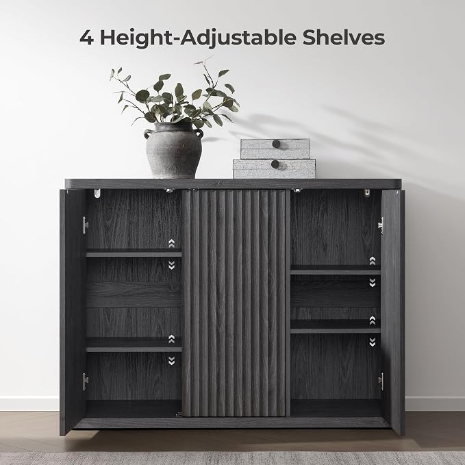 SICOTAS Buffet Cabinet with Storage Accent Sideboard with 6 Doors Modern 93.2" - Image 5