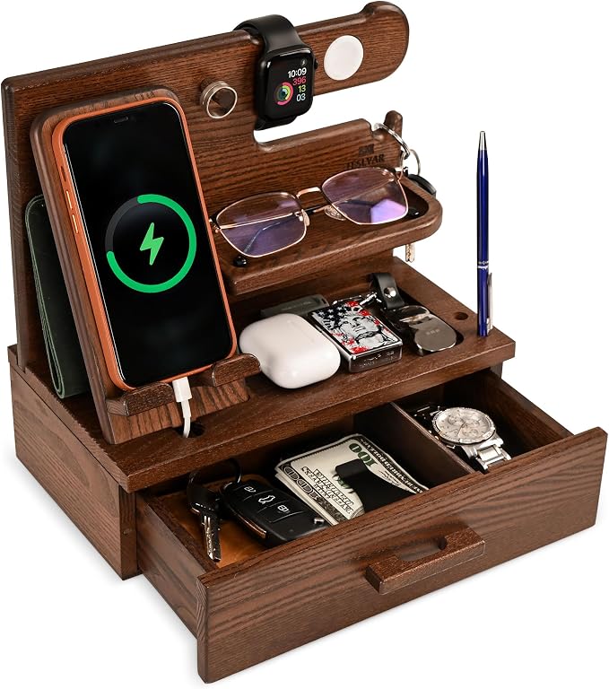 TESLYAR Wood Phone Docking Station by TESLYAR