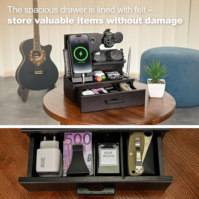 TESLYAR Wood Phone Docking Station - Image 3