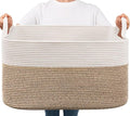 Goodpick Large Woven Blanket Basket, 21.6" x 14.9" x 11.8" Storage Baskets by Goodpick
