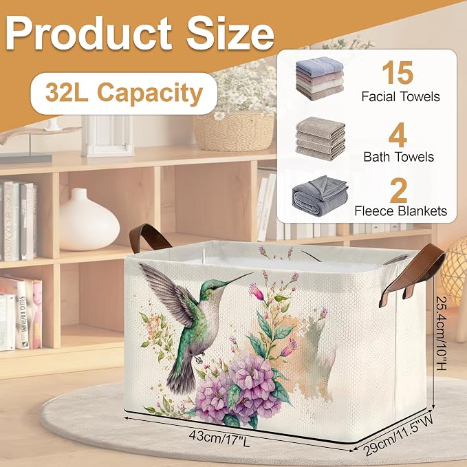 32L Large Storage Bins with Handles, Basket Organizer - Image 2
