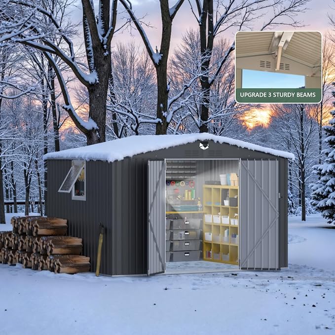 10x8 FT Metal Storage Shed, Outdoor Storage Building - Image 8