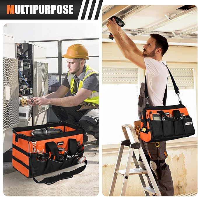 Heavy Duty Tool Bag 18-Inch, 16-Pocket Portable Soft Tool Box Organizer Storage - Image 7