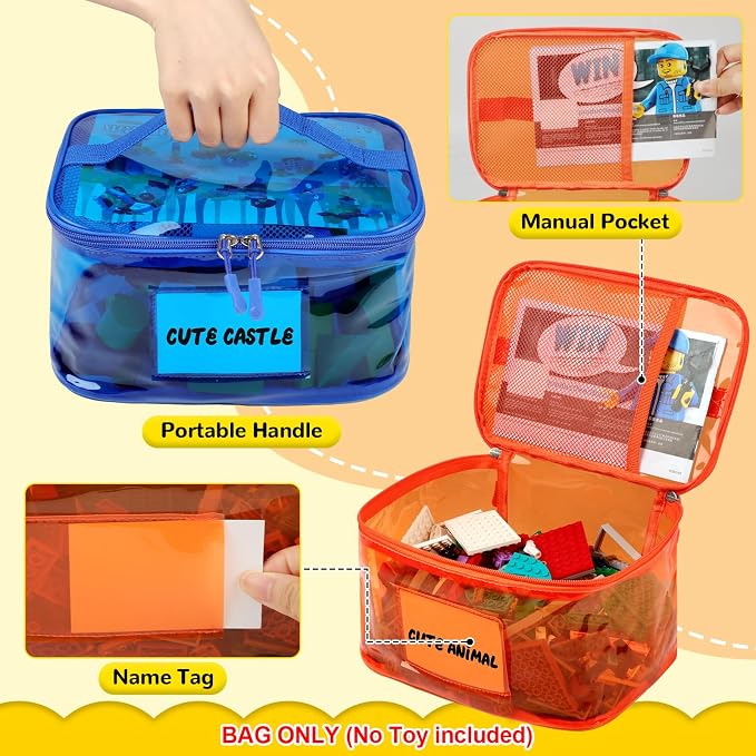 6 Pack Clear Toy Storage Bag - Image 3