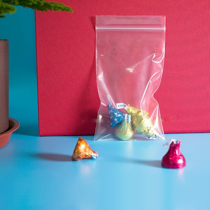 iMailer - 100 Pcs- 3" x 5" Clear Small Zip Bag - Reclosable Zip Plastic Poly - Image 4