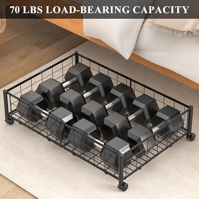 Under Bed Storage with Wheels, 360° Rotating, No-Assembly Underbed Storage - Image 4